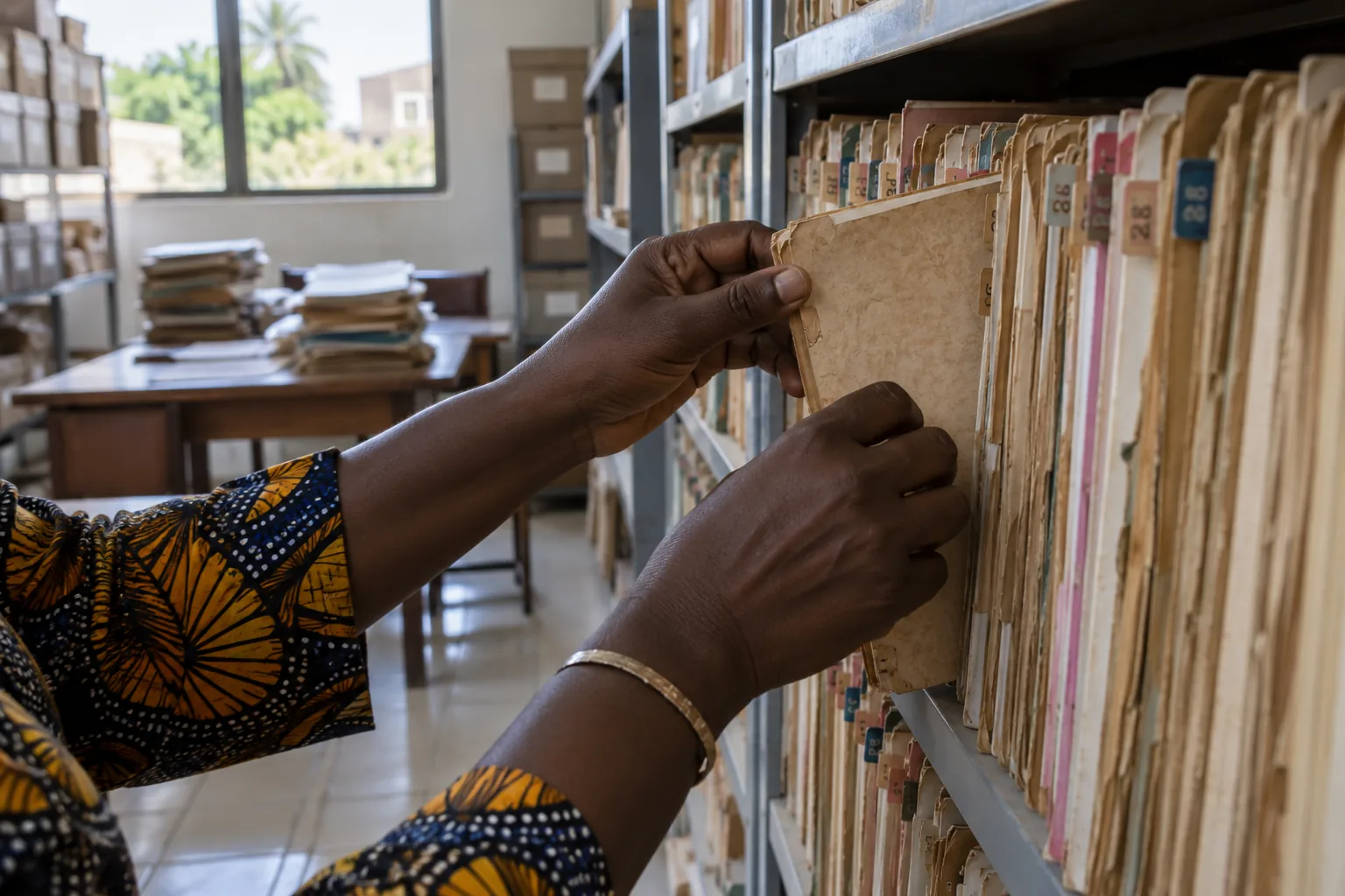 Classement de dossiers administratifs africains (illustration)
