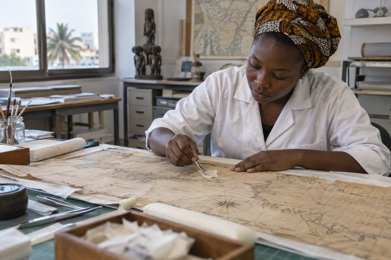 Conservation de documents anciens (illustration)